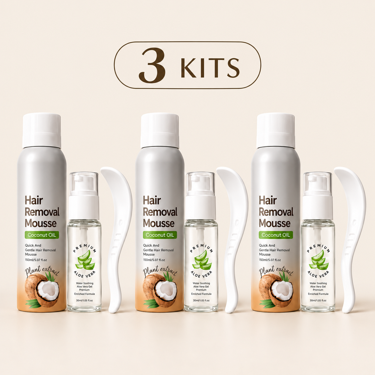 Coconut Oil Hair Removal Mousse Kit